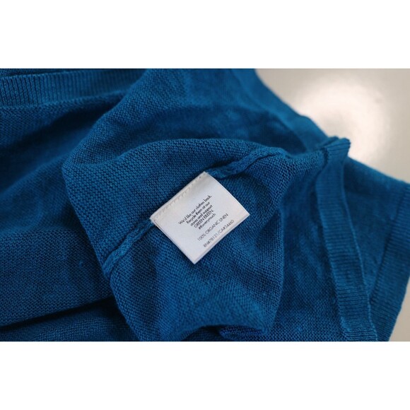 Eileen Fisher Top Sweater Women Size S Royal Blue 100% Organic Linen Round Neck - Picture 4 of 9